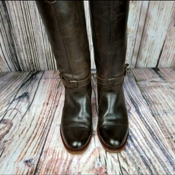 FRYE Dorado Deep Brown Tall Riding Boots - Picture 3 of 12